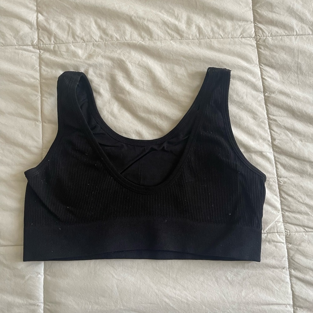 Women's Black Low Impact Reversible Sports Bra